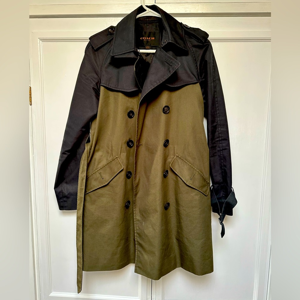 Two Tone (dark green and black) Coach Pea Coat